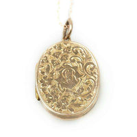 9k Rose Gold English Locket with detailed engraving
