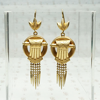 Spiked Fringe Golden Victorian Earrings