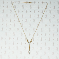 Charming Turn of the Century Aquamarine and Seed Pearl Necklace