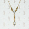 Charming Turn of the Century Aquamarine and Seed Pearl Necklace