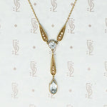 Charming Turn of the Century Aquamarine and Seed Pearl Necklace