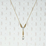 Charming Turn of the Century Aquamarine and Seed Pearl Necklace