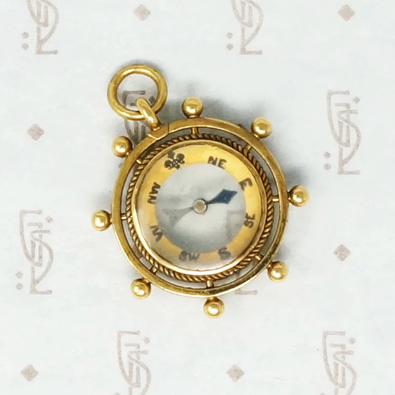Ship's Wheel Compass with Secret Fleur de Lis