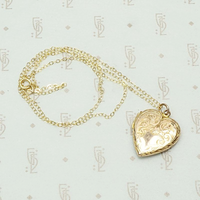 Engraved English Heart Locket in Rose Gold