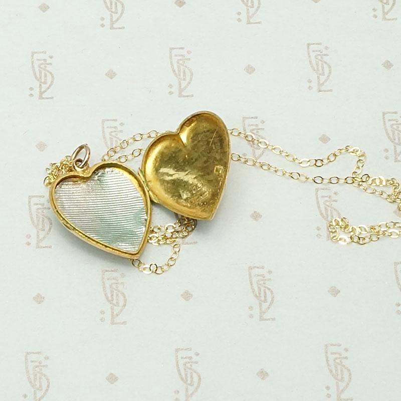 Engraved English Heart Locket in Rose Gold