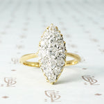 The Old Mine Diamond 18k Gold Navette Ring
