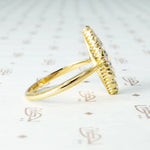 The Old Mine Diamond 18k Gold Navette Ring