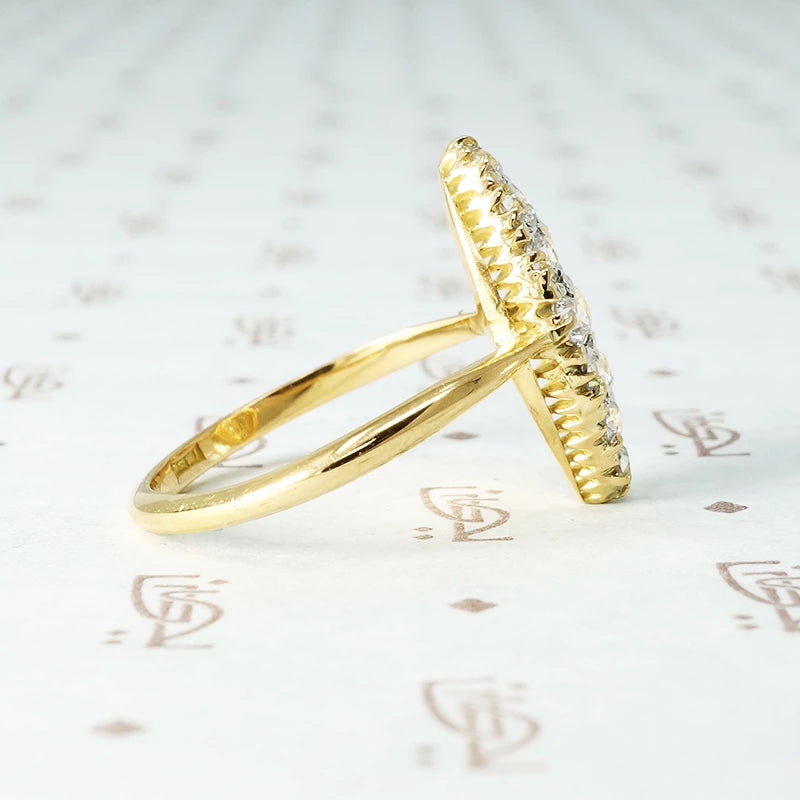 The Old Mine Diamond 18k Gold Navette Ring