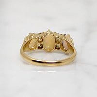 Victorian Three Opal Ring with Diamonds