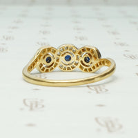 The French Triple Infinity Sapphire and Rose Cut Diamond Ring