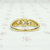 English Three Stone Ring with Old Mine Diamonds