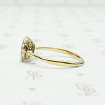 Deep Red Ruby & Diamond Halo Ring 