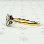 Chunky Old Mine Cut Diamond Flower Ring