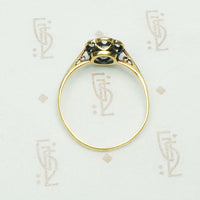 Chunky Old Mine Cut Diamond Flower Ring