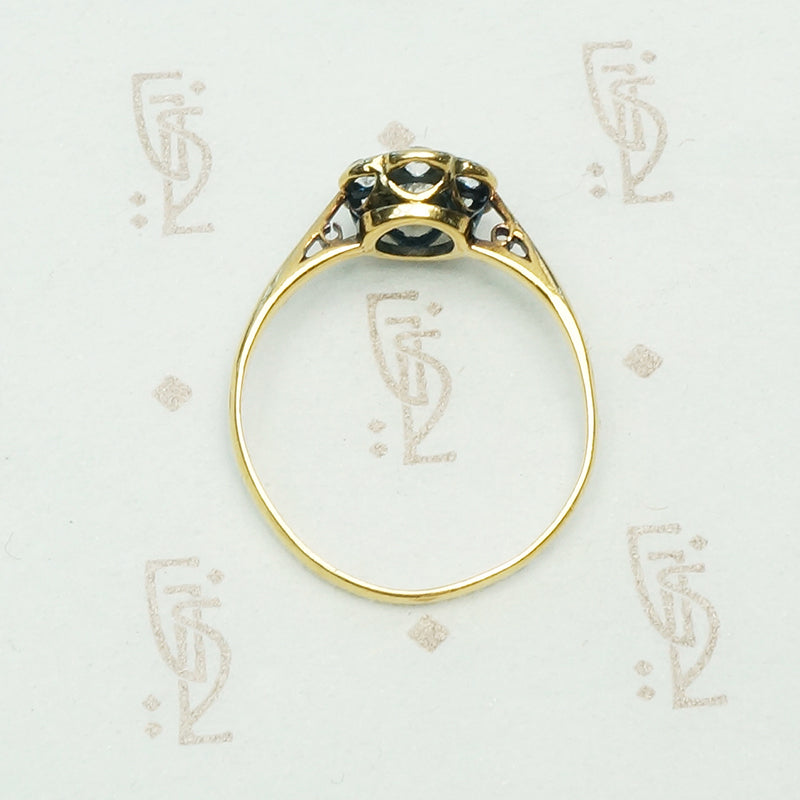 Chunky Old Mine Cut Diamond Flower Ring