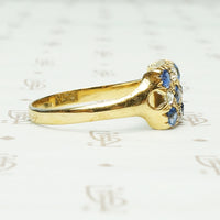 The Paved Rectangle of Sapphires and Diamonds Ring