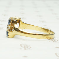 The Paved Rectangle of Sapphires and Diamonds Ring