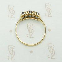 The Paved Rectangle of Sapphires and Diamonds Ring