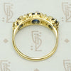 Exquisite English Sapphire and Diamond Band in 18k Gold