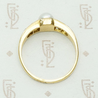 Pearl & Diamond Victorian Ring with Lovely Symmetry