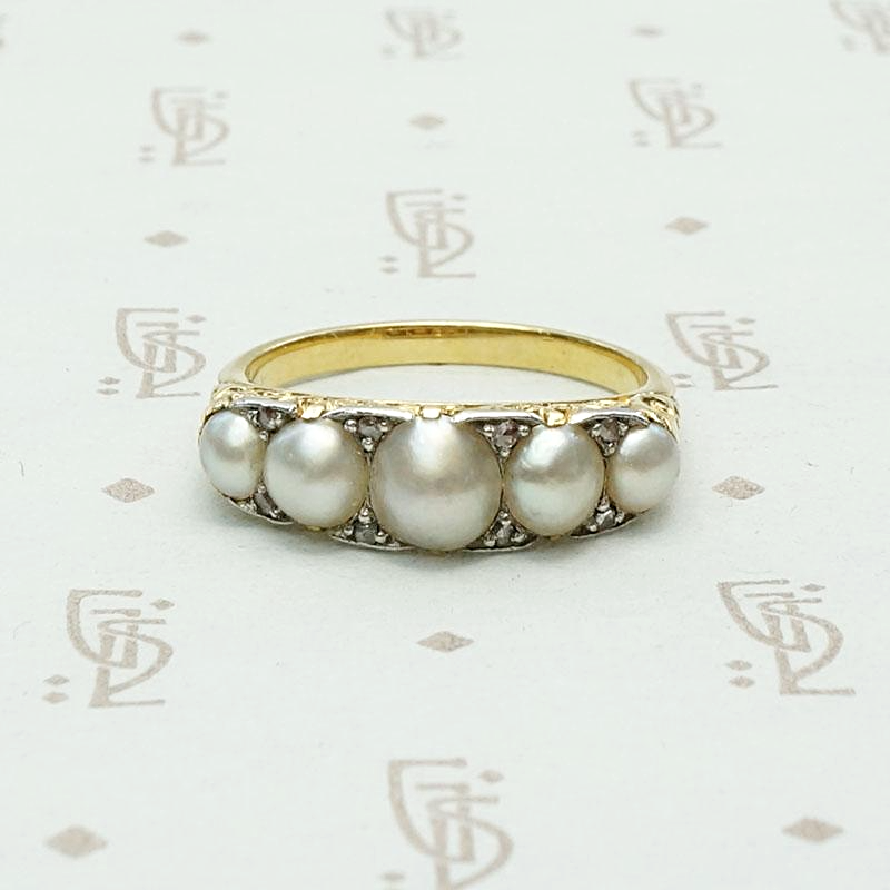 Victorian Dream Ring with Pearls & Diamonds