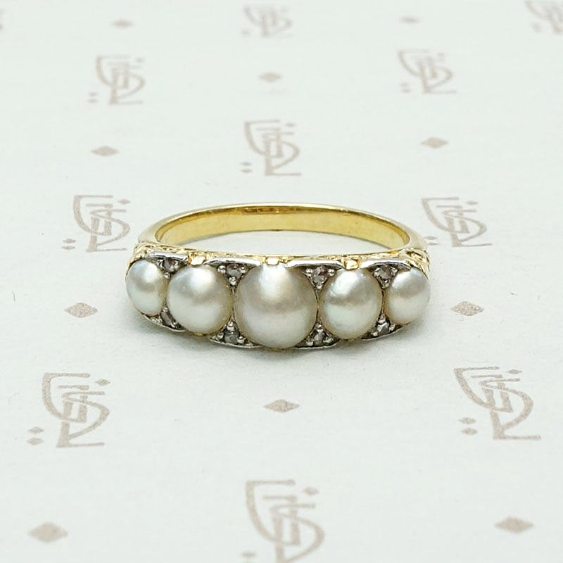 Victorian Dream Ring with Pearls & Diamonds