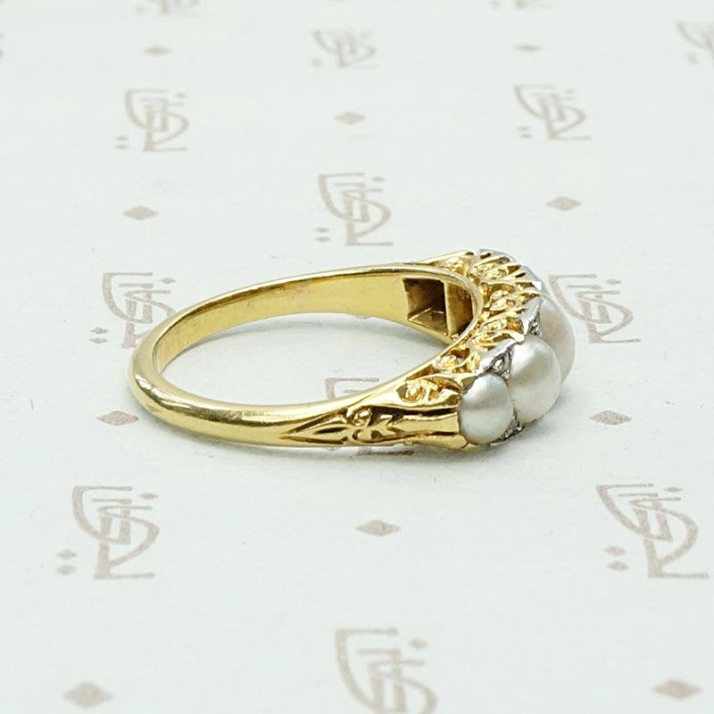 Victorian Dream Ring with Pearls & Diamonds