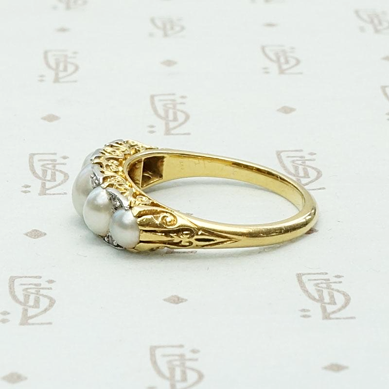 Victorian Dream Ring with Pearls & Diamonds