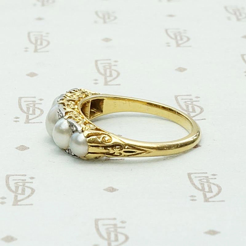 Victorian Dream Ring with Pearls & Diamonds