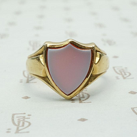 Glowing Red Agate English Signet Ring