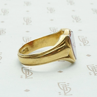 Glowing Red Agate English Signet Ring