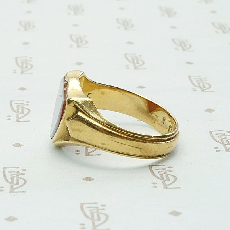 Glowing Red Agate English Signet Ring