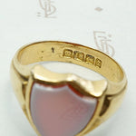 Glowing Red Agate English Signet Ring