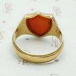 Glowing Red Agate English Signet Ring