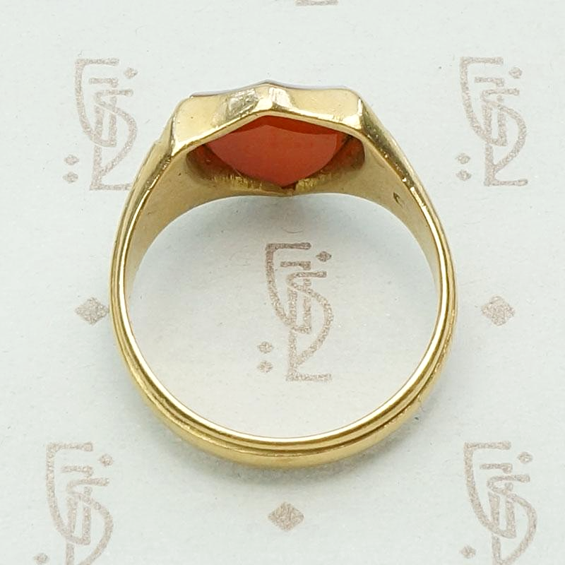 Glowing Red Agate English Signet Ring