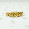 Unusual Twisted Gold Band with Flowers & Facets