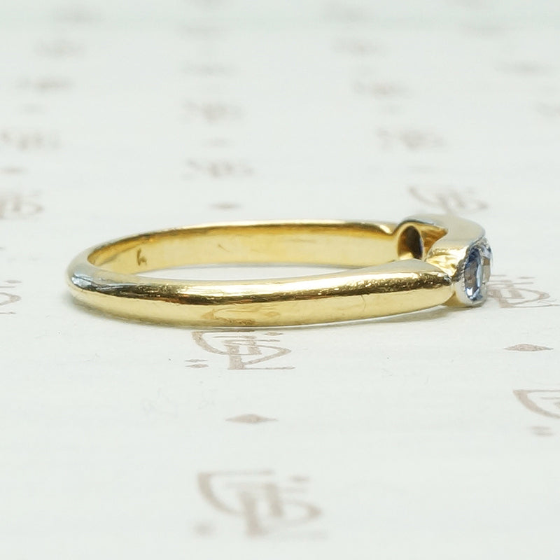Cornflower Blue Sapphire and Diamond Band