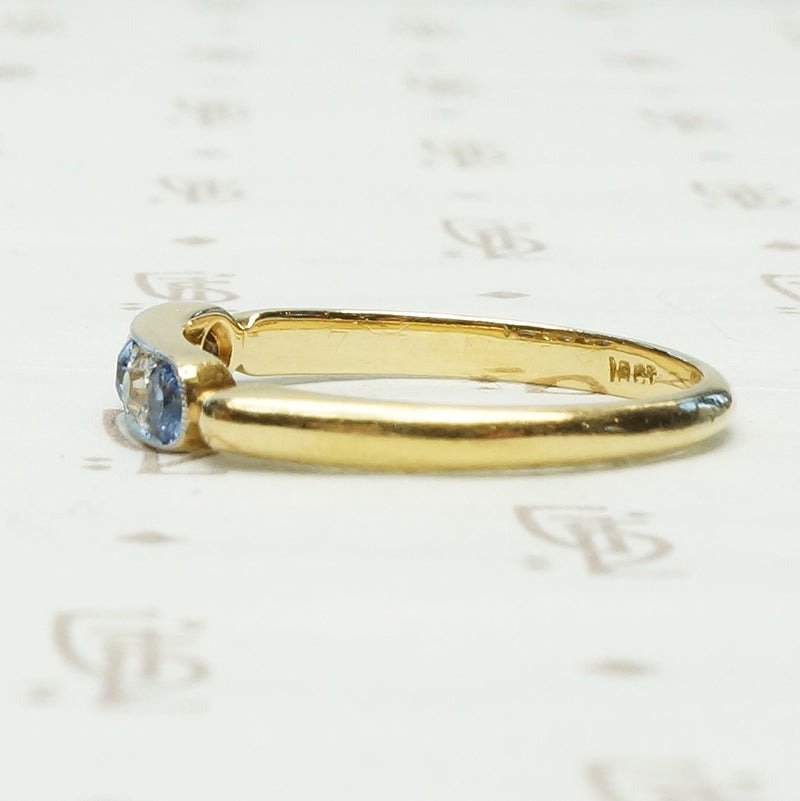Cornflower Blue Sapphire and Diamond Band