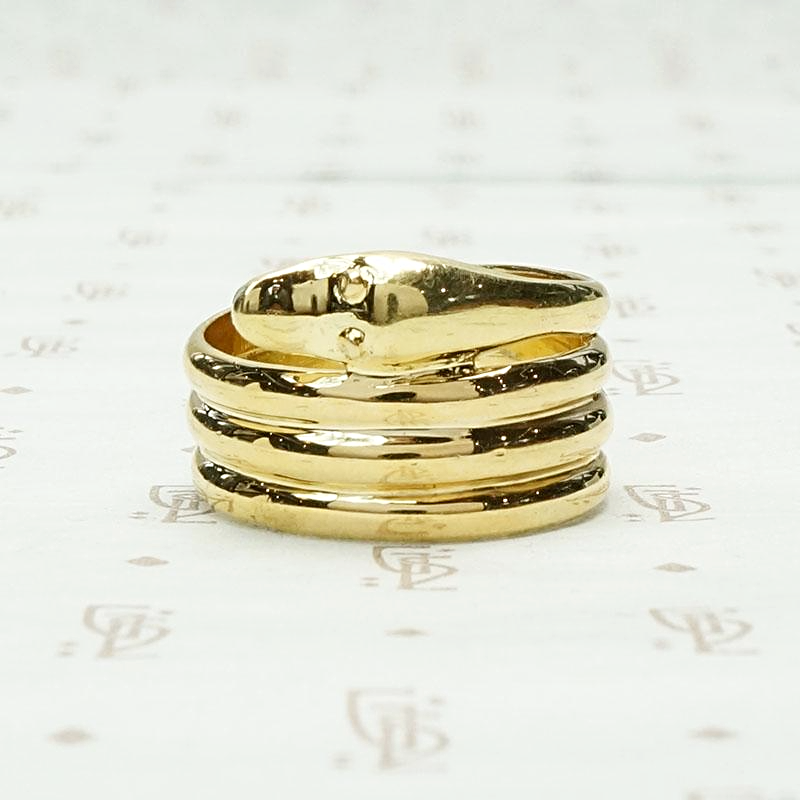 Sweet 18k Gold Coiled Snake Ring
