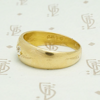 Victorian 18k Gypsy Band with Old Mine Diamond