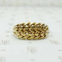 English 18ct Braid & Ball Keeper Ring