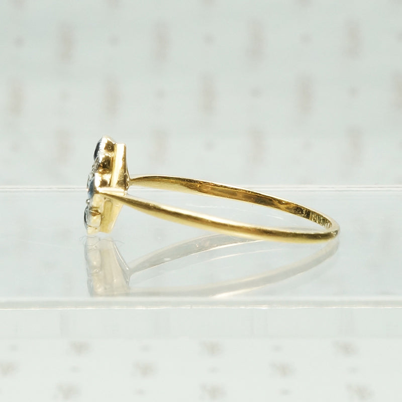 X Marks The Spot A Delightful Antique Diamond and Sapphire Ring