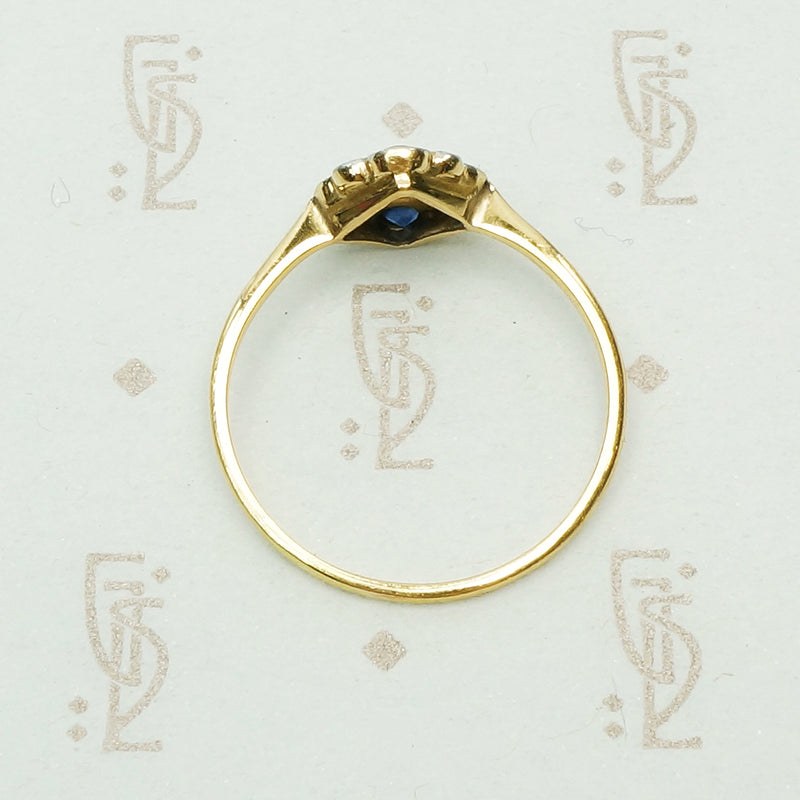 X Marks The Spot A Delightful Antique Diamond and Sapphire Ring