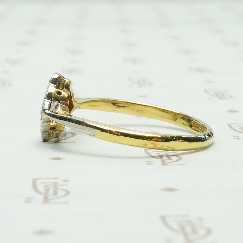 Scalloped Square Diamond Ring