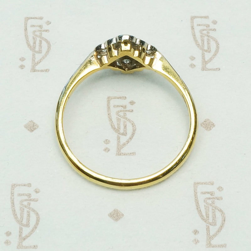 Scalloped Square Diamond Ring