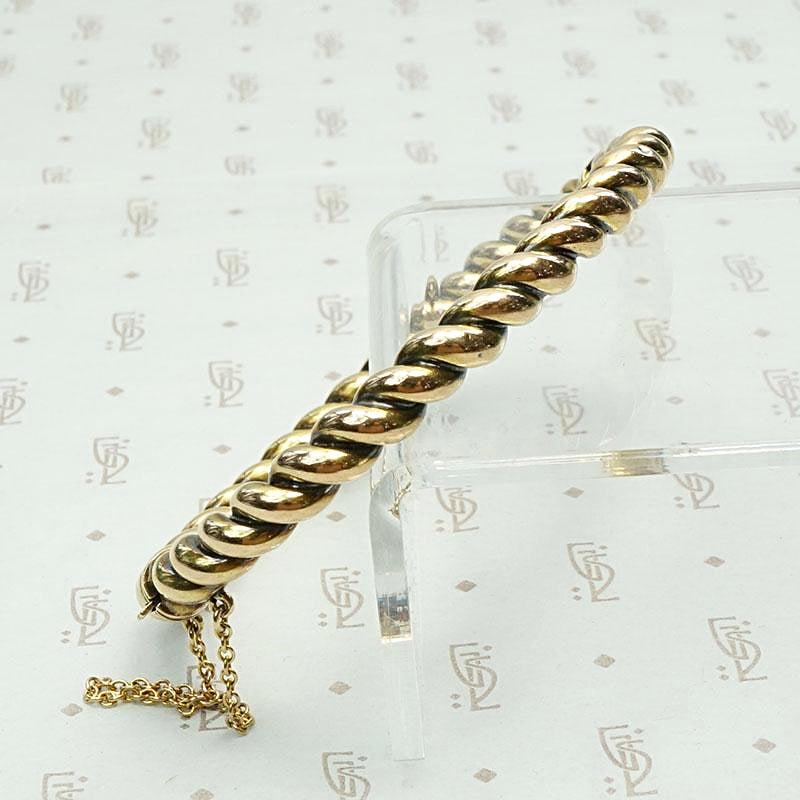 Twisted 18k Gold Edwardian Bangle