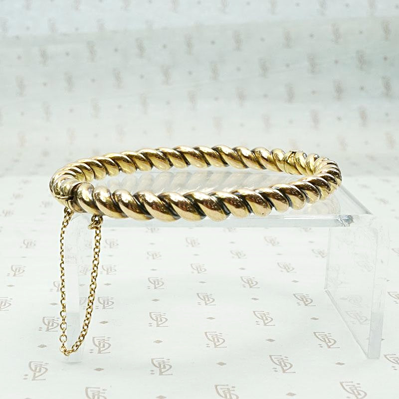 Twisted 18k Gold Edwardian Bangle