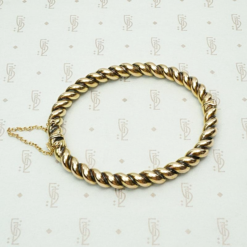 Twisted 18k Gold Edwardian Bangle