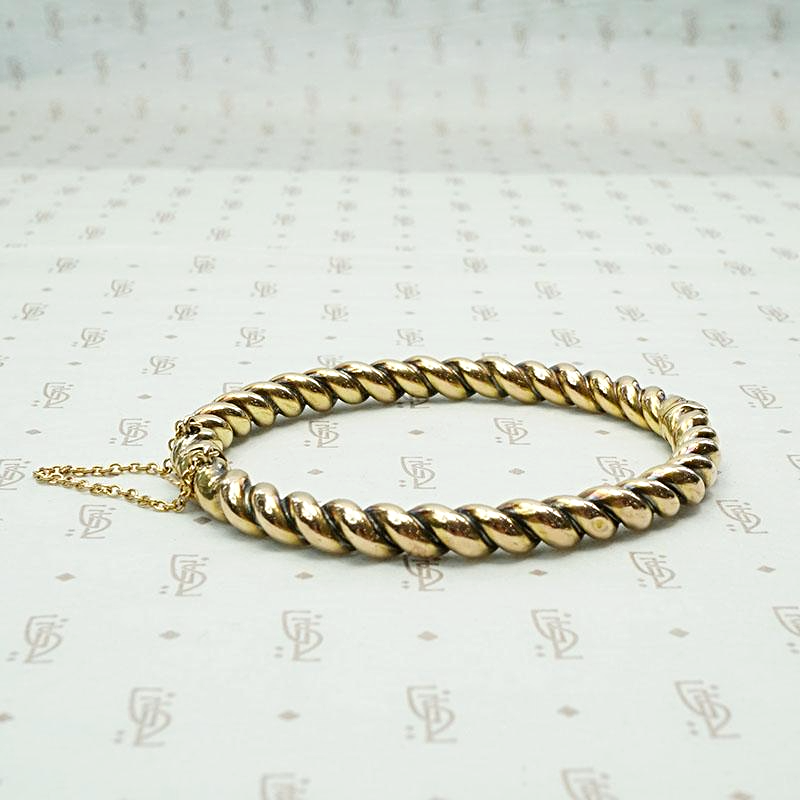 Twisted 18k Gold Edwardian Bangle