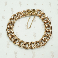 Glossy Rosy Gold Victorian Curb Bracelet